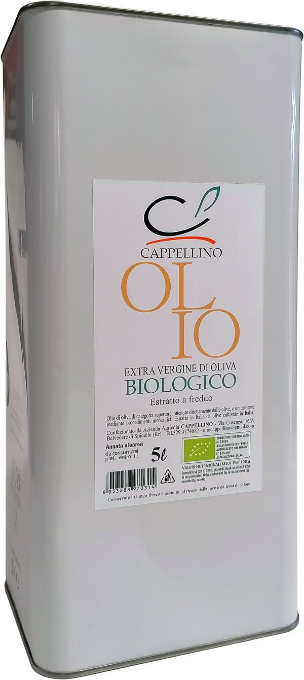 Olio Extra vergine di oliva Evo in lattina da 5 litri